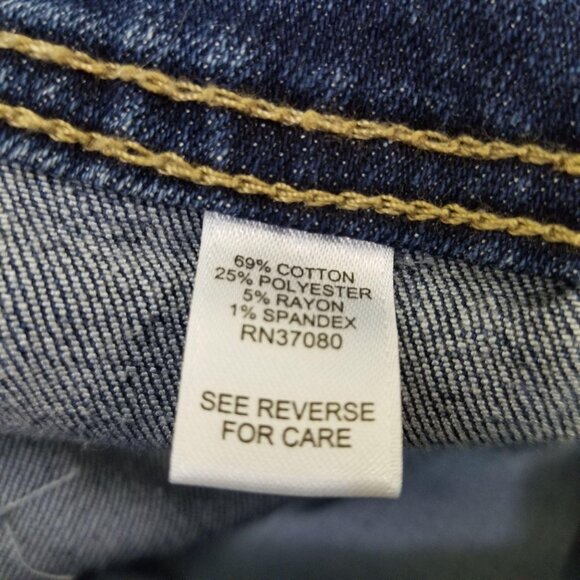 EST 1946 Blue Jean Denim 8 Skirt Faux Button Up Front Pockets Belt Loops - Picture 4 of 6